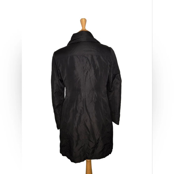 Geox Respira Trench Coat Size 6 Hooded Lightweight Water Resistant Dark Academia - Picture 2 of 11